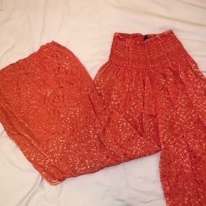 Urban Outfitters Wide Leg Singh waist Jacquard Pants